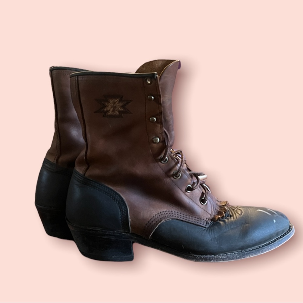 Abilene southwestern leather kiltie boot